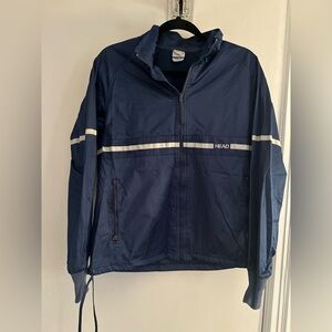 VTG HEAD Gore-Tex Full Zip navy blue windbreaker jacket Reflective Mesh Lined.